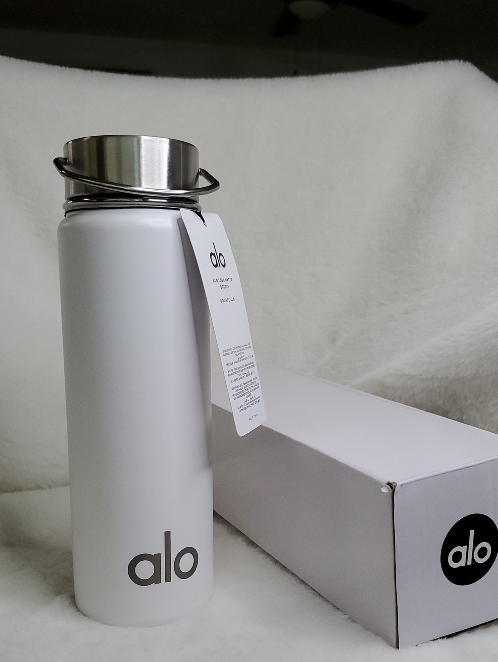 ALO Yoga White Insulated Stainless Steel Water Bottle